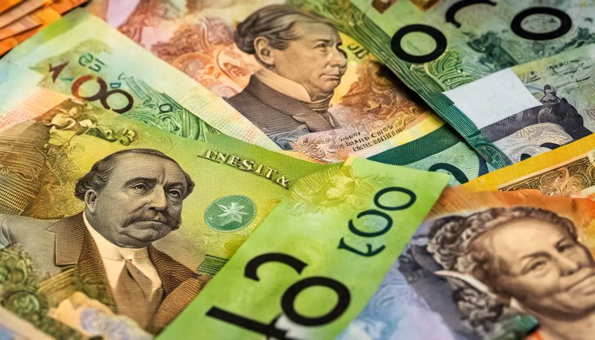 A photo of Australian dollar banknotes illustrating the legacy of the Australian dollar transition