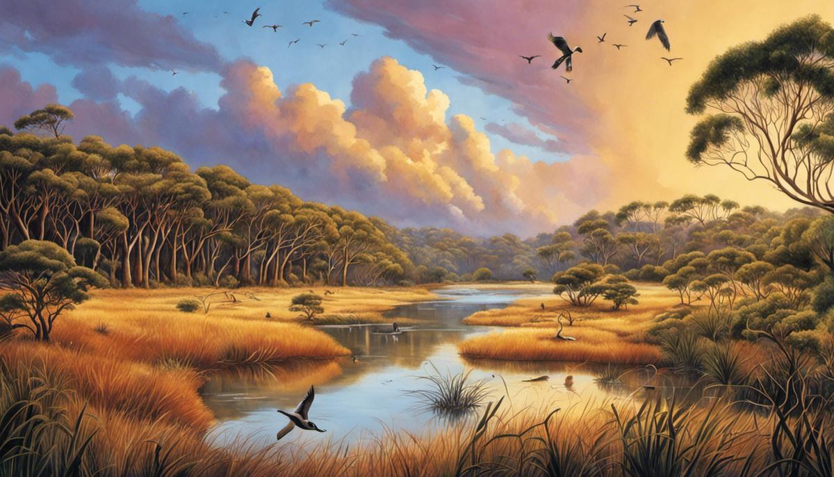 Illustration of Australia's diverse climate and its impact on flora and fauna